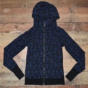 Lululemon Scuba Hoodie Jacket Full Zip Black / Blue Women's Size 8